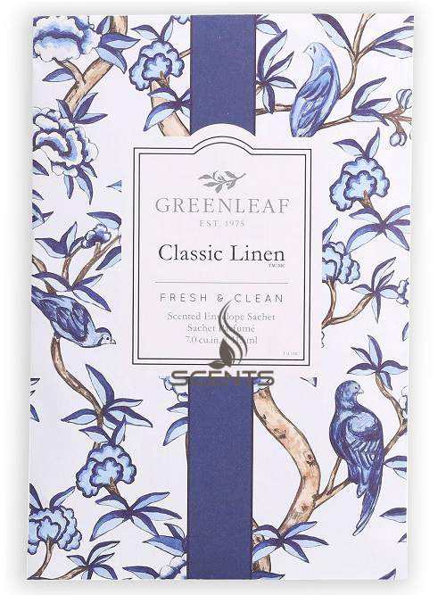 Саше великі Greenleaf аромат Чистої білизни Classic Linen для дому, офісу